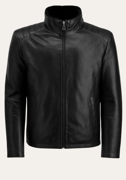 Jacke Victor – Edles Glattleder & Shearling Lammfell