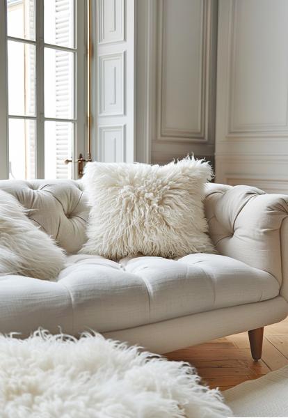 Lambskin Pillow - TIBET WHITE