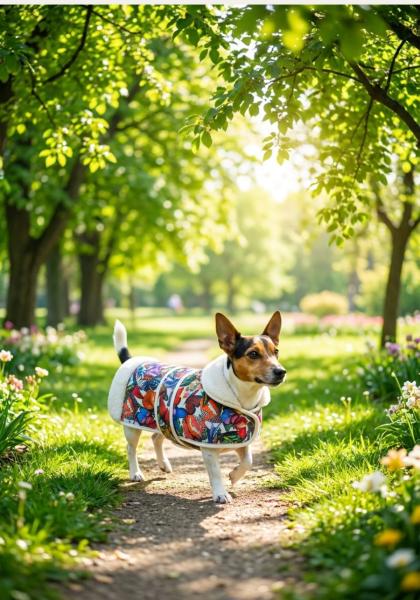 Lammfell Hundemantel mit Klettverschluss Modell 4