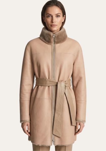 Wende-Lammfellmantel aus Shearling Beige Modell 3002