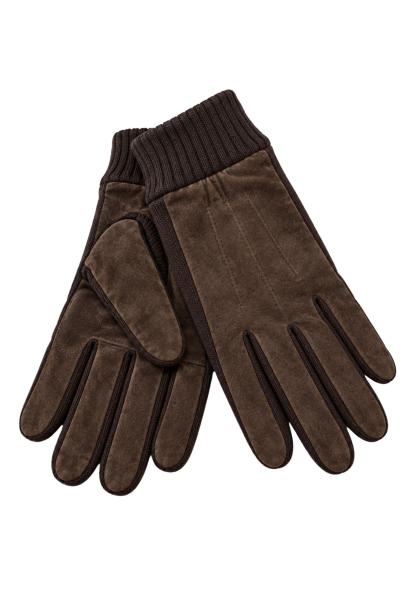 Herren Veloursleder Handschuhe mit Strickdetails Modell S09