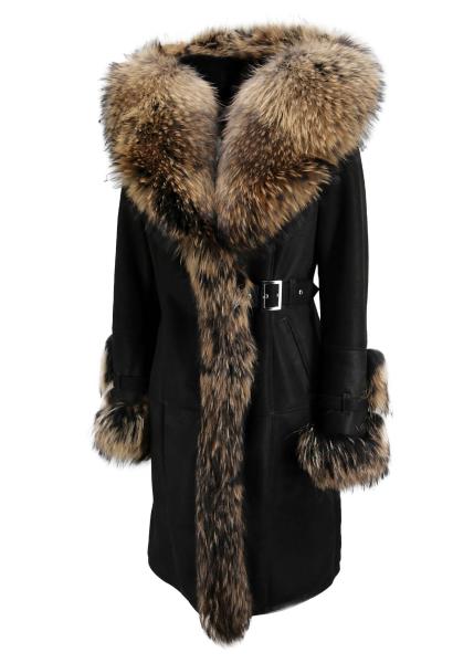 Sheepskin coat with pelt trim ESTELLE