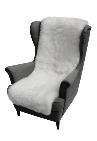 Narzuta na fotel ze skóry owczej 160 x 50 cm Biała