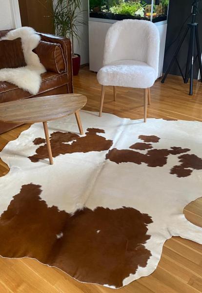 Cowhide leather No. 151 Brown / White