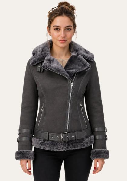 Lammfelljacke Melli Beese Grau