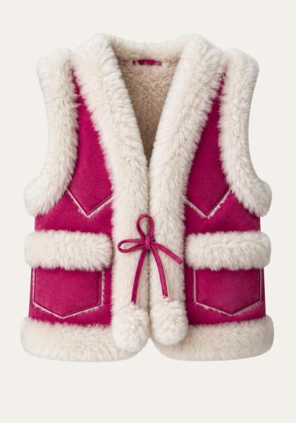 Kinder Lammfellweste - Modell 13 Pink