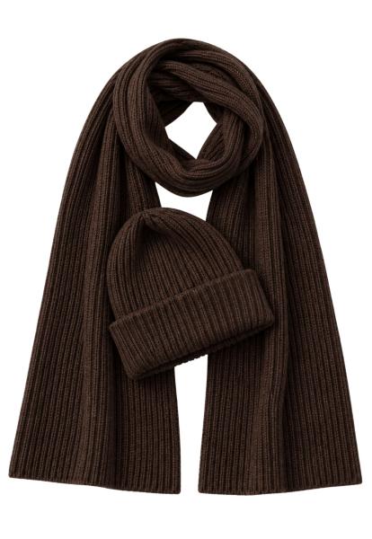 Merino Mütze „Daily“ mit Schal – 100 % Merinowolle - Damen Strickset