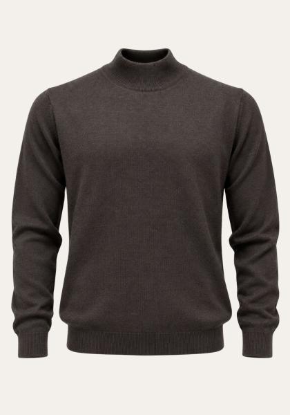 Lammwollpullover mit Stehkragen Braun Modell BALIKCI