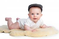 Vorschau: Lammfell - Baby gold 110-120 cm