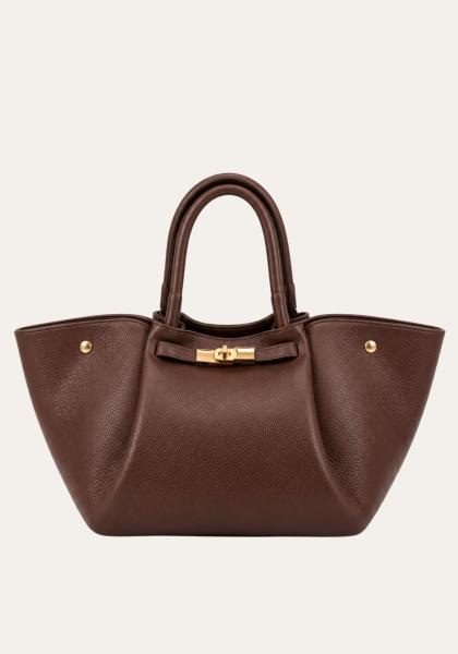 Exklusive Handtasche aus 100% Echtleder Schokobraun