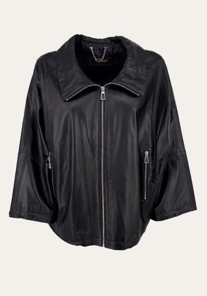 Lederjacke Odette Schwarz im Oversize-Look