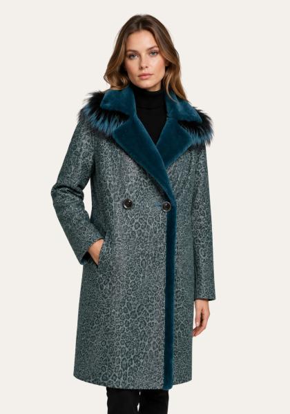 Shearling-Wendemantel in Petrol - Zeitlose Eleganz auf zwei Seiten