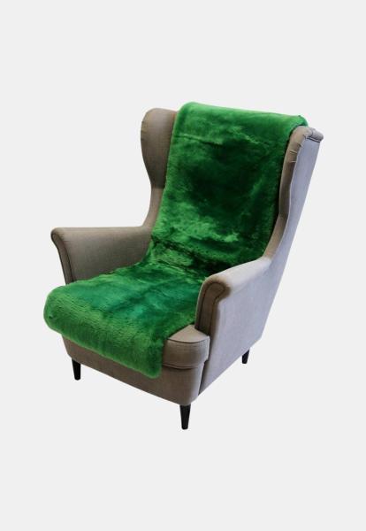 Narzuta na fotel ze skóry owczej krótki włos 160 x 50 cm Zielone Jabłko