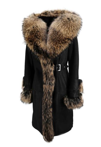 Sheepskin coat with pelt trim ESTELLE