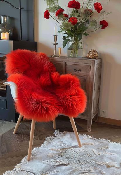 Lammfell Merino Rot