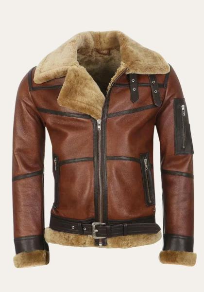 Lammfelljacke - B16 MODELL 5 KASTANIE/CAPPUCCINO