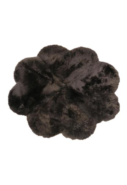 Sheepskin rug Flower with short pile Brown