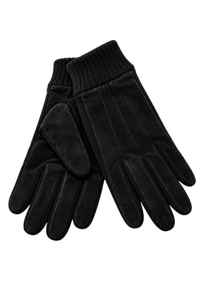 Herren Veloursleder Handschuhe mit Strickdetails Modell S09