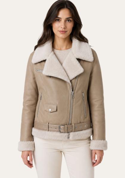 Lammfelljacke Merino Thyra Beige