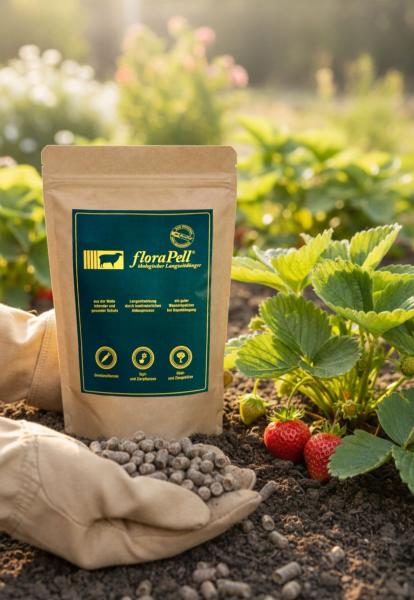 FloraPell Bio-Schafwollpellets Sack ökologischer Langzeitdünger 1kg