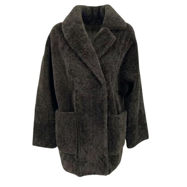 Shearling Lammfelljacke Khaki – Zeitlos & Elegant