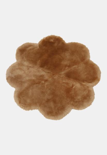 Sheepskin rug Flower with short pile Cappuccino