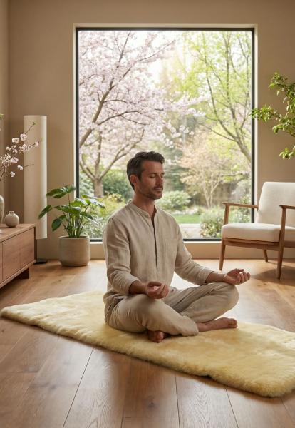 Yogamatte aus Lammfell ökologischer Gerbung versch. Größen