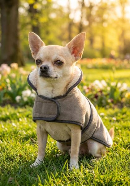 Lammfell Hundemantel mit Klettverschluss Modell 12