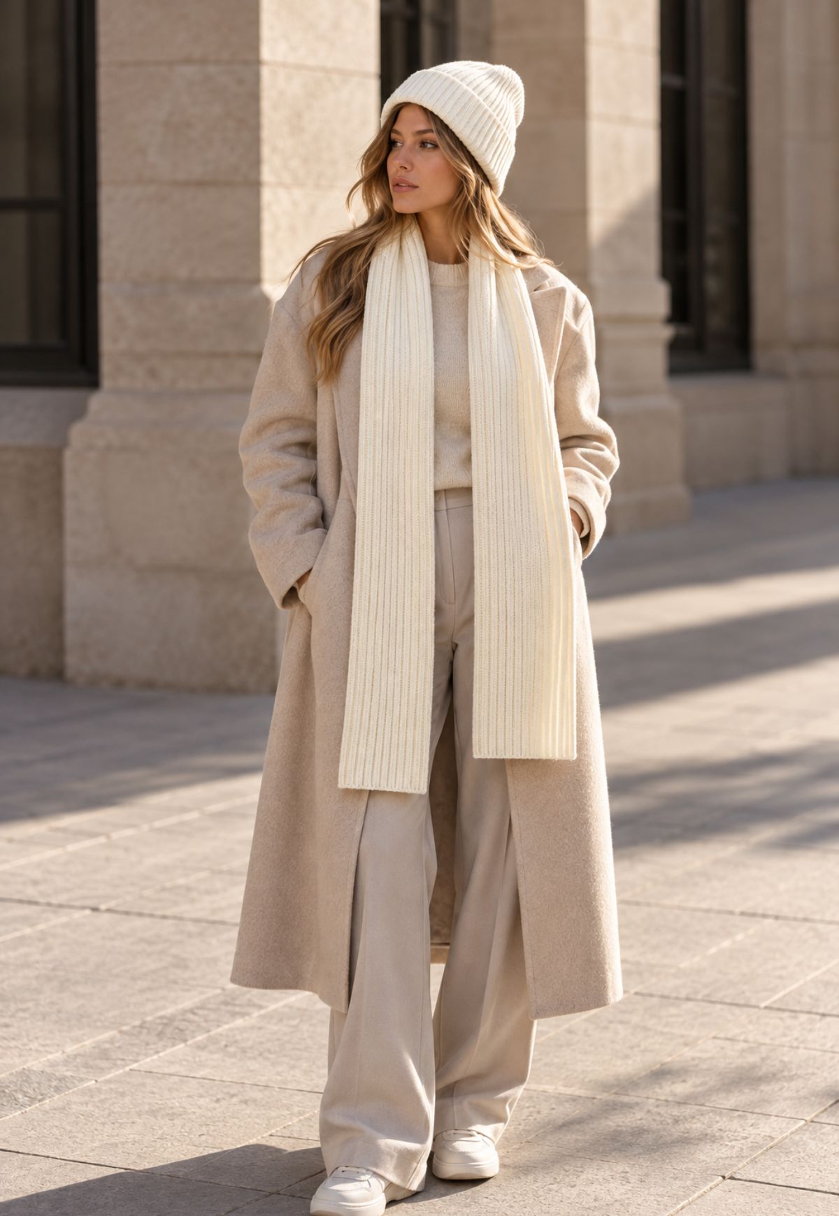 Merino Mütze „Daily“ mit Schal – 100 % Merinowolle - Damen Strickset