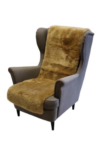 Sheepskin armchair cover short hair 160 x 50 cm Cappuccino