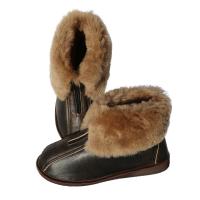 Preview: Lambskin Slippers - ALASKA DARK BROWN