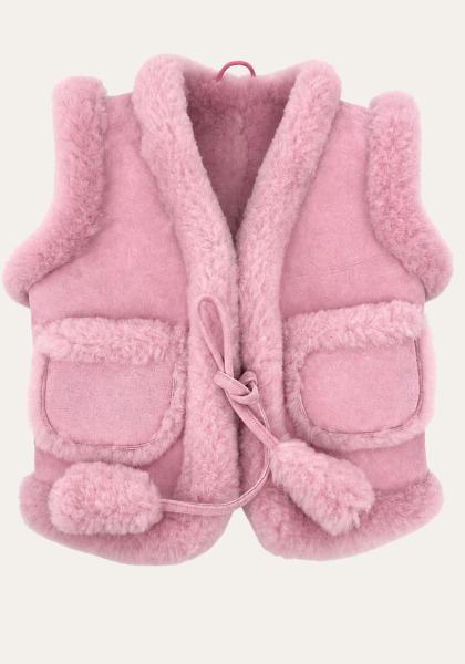 Kinder Lammfellweste Modell 15 Rosa