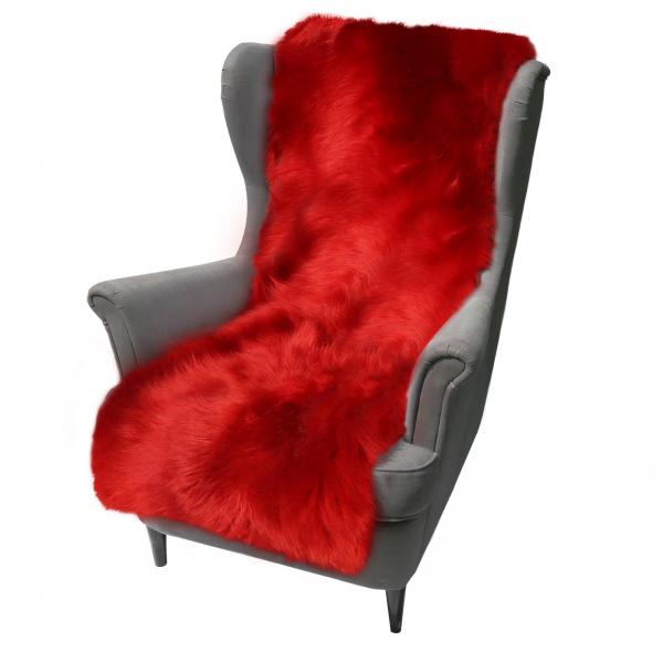 Narzuta na fotel ze skóry owczej 160 x 50 cm Czerwień