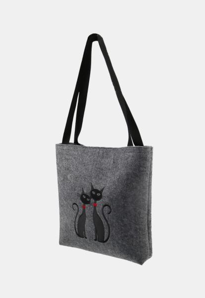 Felt handbag Cats