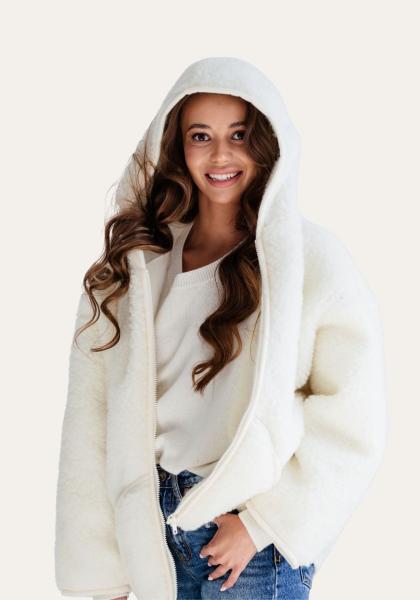 Merino Wolljacke - NELLY ECRU