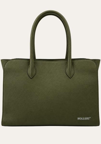 Ledertasche in Olivgrün – Stilvolle Henkeltasche mit edler Lederstruktur