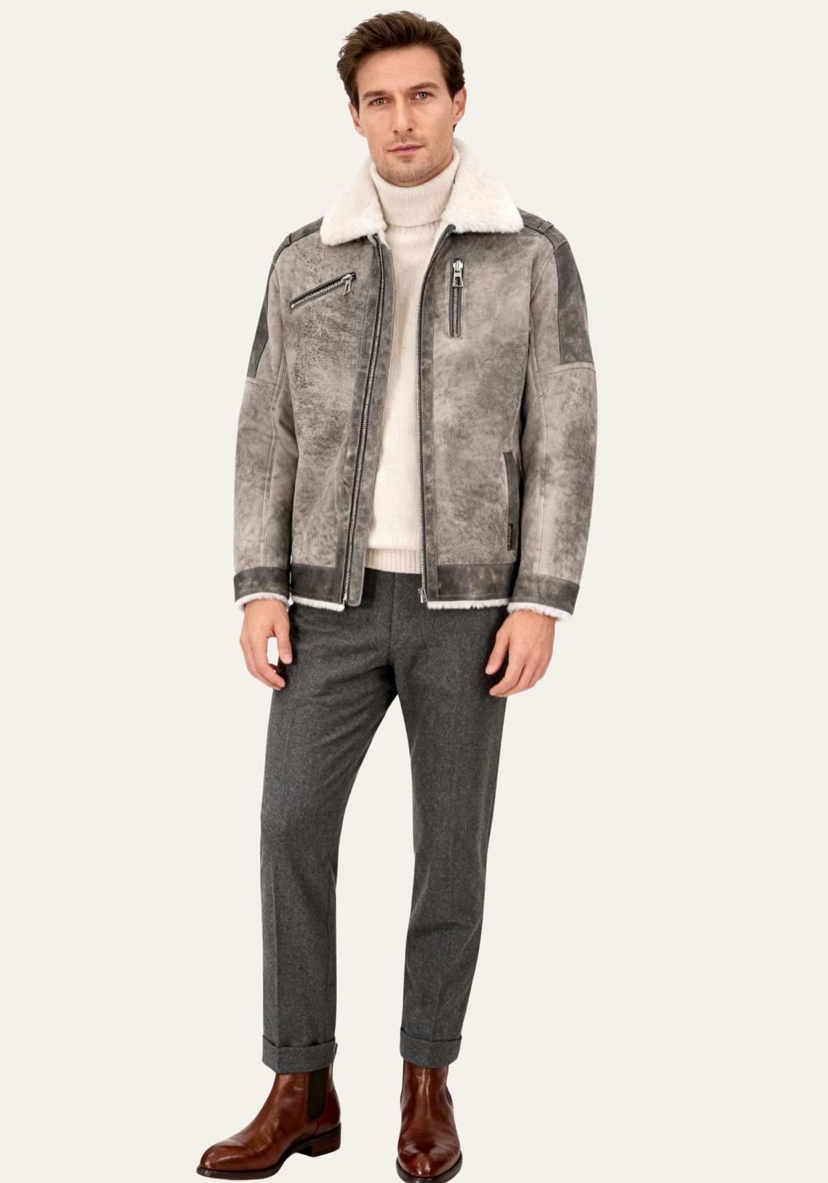 Vintage-Lammfelljacke Henrik – Raffinierter Look mit urbanem Anspruch