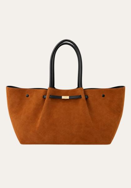 Suet Tasche Mustard - Elegante Shopper Handtasche aus Veloursleder