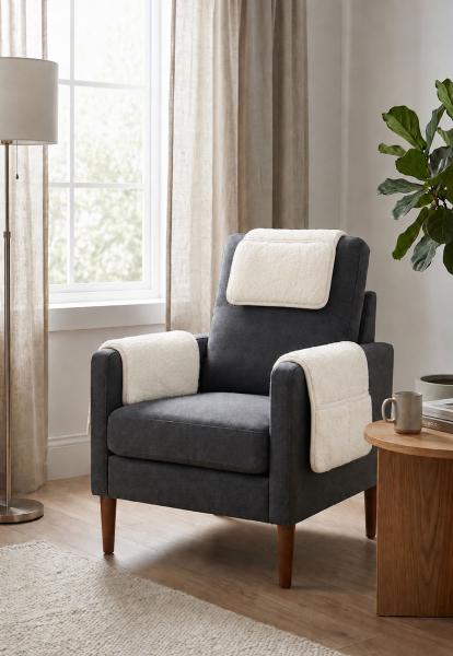 Set of 3 Merino Wool Chair Covers "Falco"