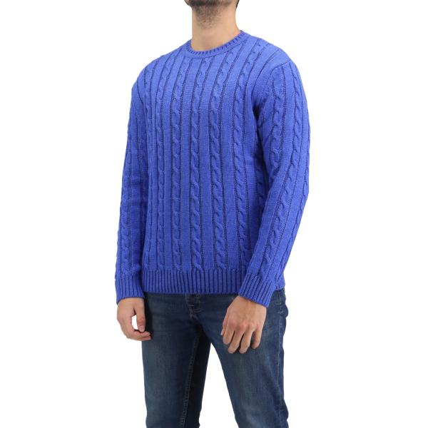 Wełniany sweter z warkoczowym splotem