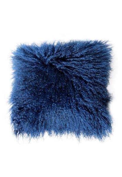 Sheepskin pillow Tibet Blue