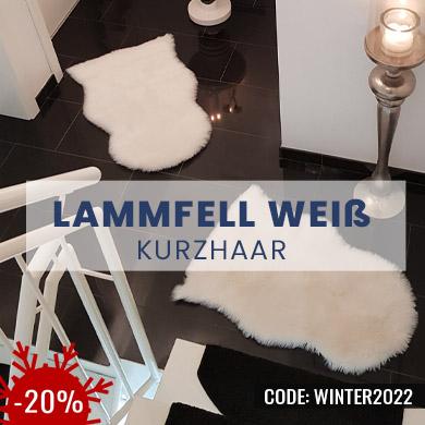 Lammfell Weiß Kurzhaar Wollhöhe 3-4 cm 