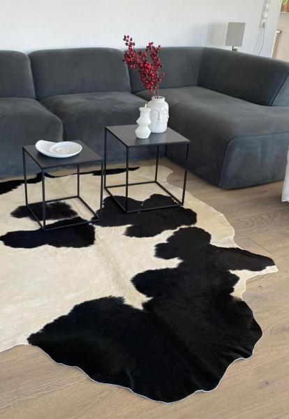 Cowhide leather No. 169 Black / White