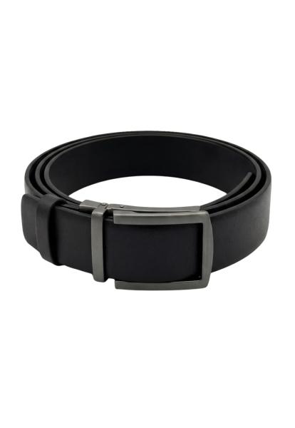 Ledergürtel Schwarz aus Büffelleder mit matter Schließe – Unisex