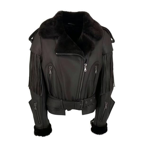 Lammfelljacke im Western-Stil – Raffinierte Fransen, edler Charme