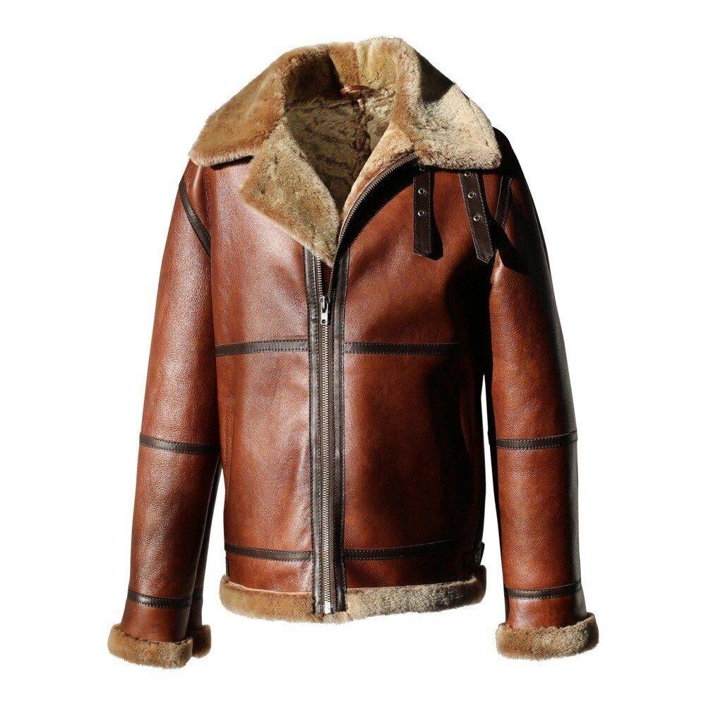 Bomber Jacket - B9 Men's Sheepskin Jacket Winter Jacket | eBay
